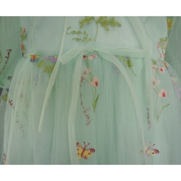 Fairy Butterfly Floral Embroidery Peasant Dress 20W Cottagecore Coquette Wedding - Picture 14 of 16